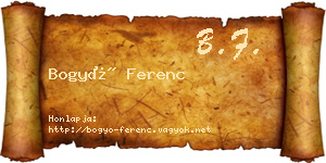 Bogyó Ferenc névjegykártya