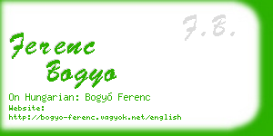 ferenc bogyo business card